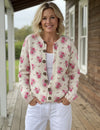 Diane Aquarel Franse Rozen Cardigan