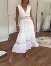 Ninfea | Mouwloze midi-jurk in boho-stijl met kanten details