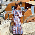 Seraphina - Luxe maxi-jurk met Mexicaanse print en blote schouders