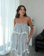 Boho maxi-jurk met ruches en patchwork