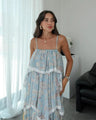 Boho maxi-jurk met ruches en patchwork