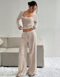 Casual slim fit gestreepte tweedelige broekenset