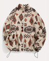 Fleecejack met Aztekenprint