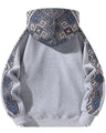Etnische patchwork hoodie met halve rits