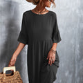 EverBloom™ midi-jurk met ruchesmouwen