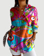 Karla™ | Artistieke Blomst Bluse