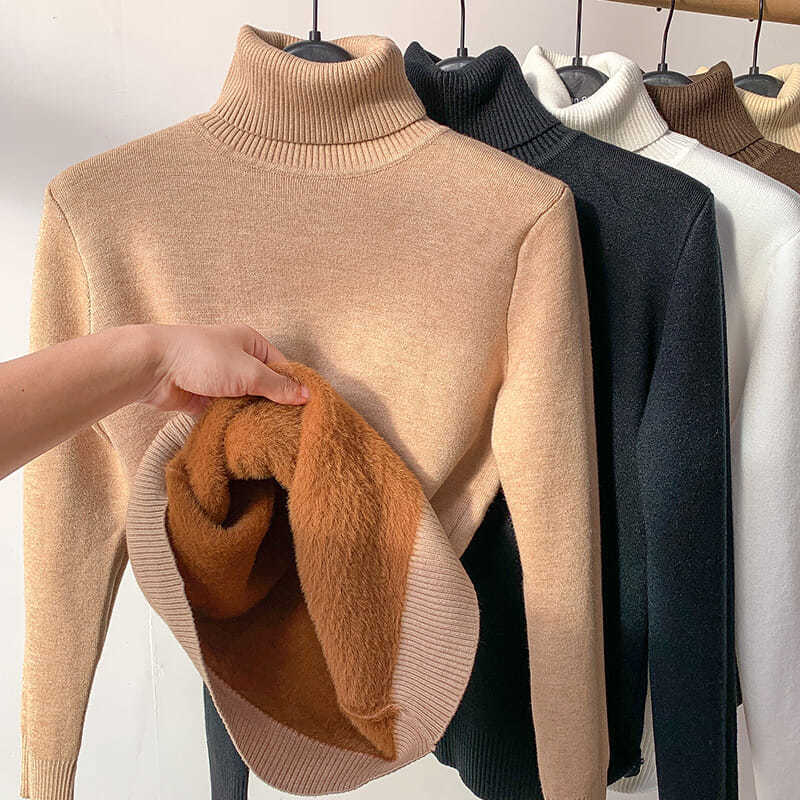 Dik gebreid winterfleece ondershirt