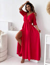 Billie - Trendy maxi-jurk met split en V-hals
