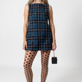 Chique mini-jurk met print en panty