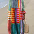 Inaya | Lange badjas met patchwork in meerdere kleuren